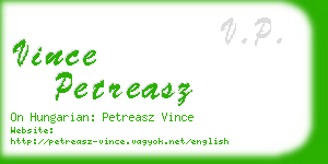 vince petreasz business card